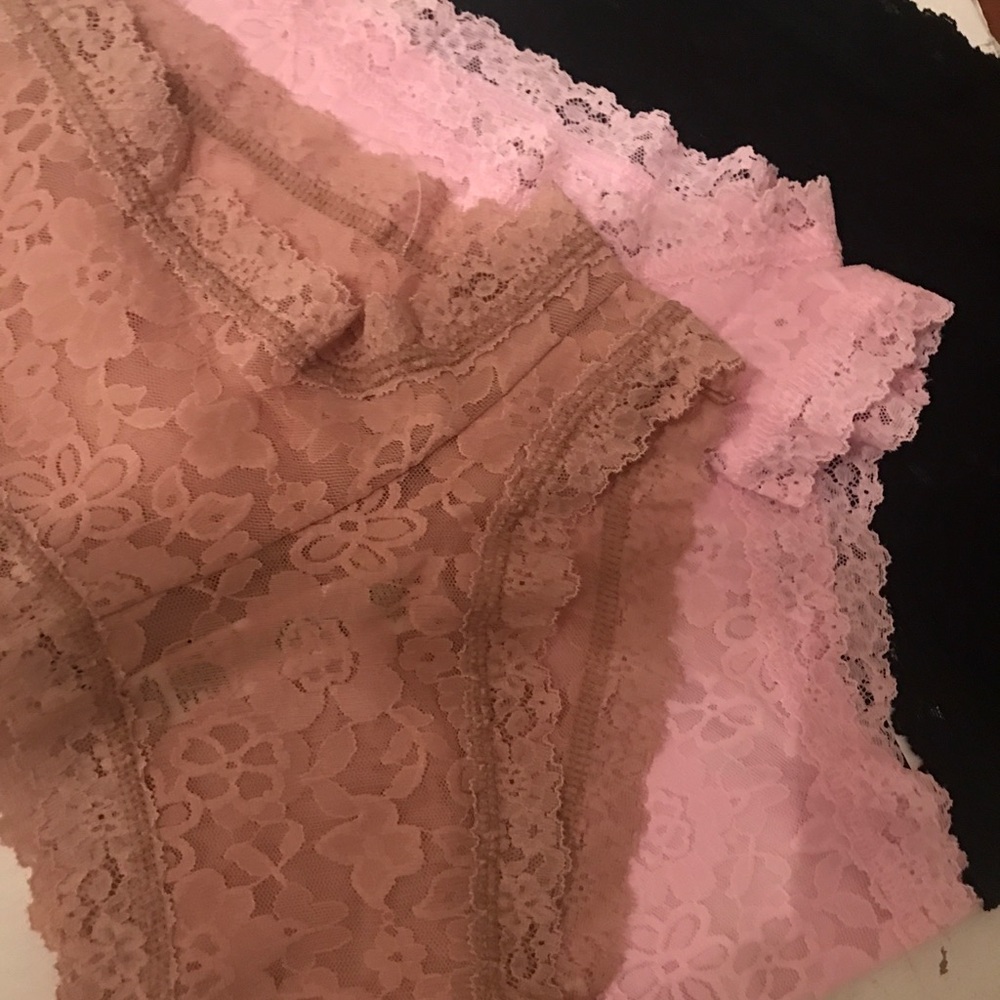 Brand New Hanky Panky Lace boy short Panties - Pink, Black, Nude